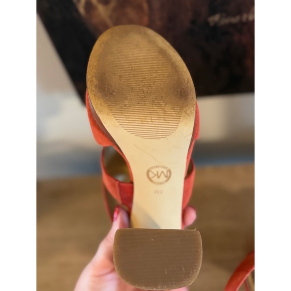 Michael Kors Coral Suede Platform Block Heel Sandals Women's Size 6M - Picture 7 of 7